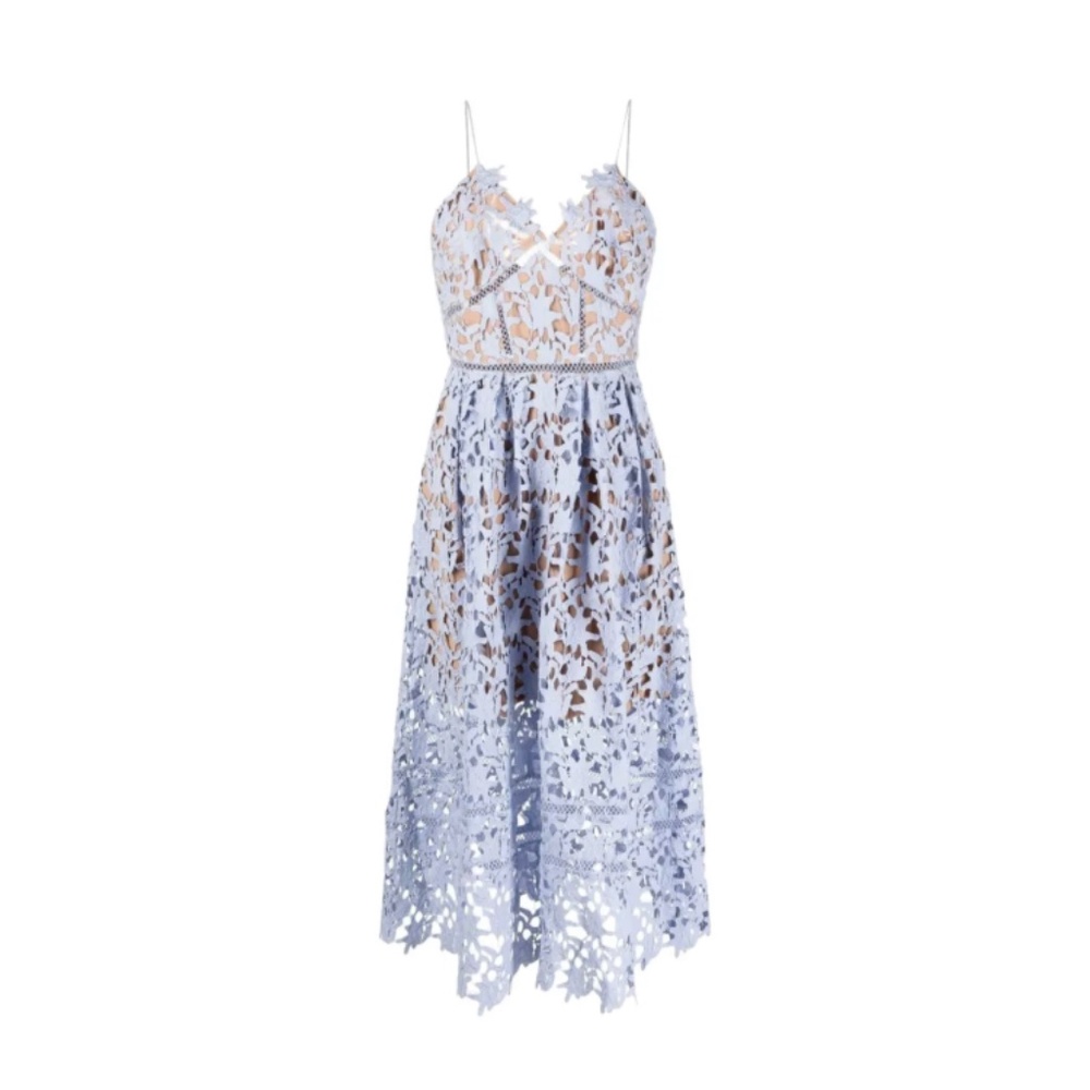 Self-Portrait Lilac Azalea Midi Dress